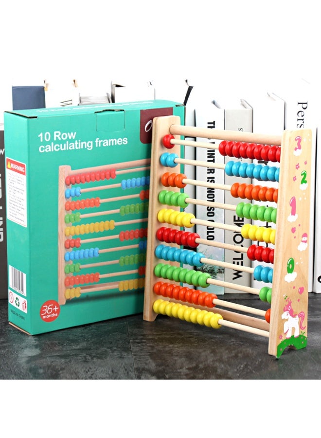 Capstro Wooden 10-Row Calculating Frame for Kids – Colorful Bead Counting Abacus for Early Number Practice | Preschool Math Learning Toy for Ages 3+ – Colorful Counting Abacus Rack - Image 5